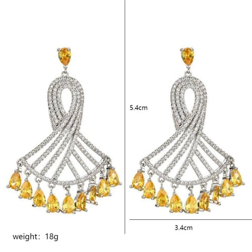 Elegant Glam Flower Drop Earring - Sweetheart Jewel