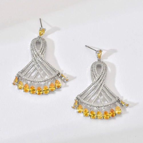 Elegant Glam Flower Drop Earring - Sweetheart Jewel
