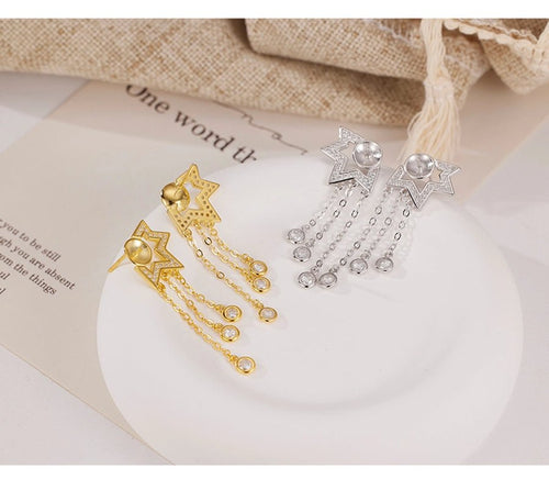 Elegant Glam Luxurious Star Tassel Drop Earrings - Sweetheart Jewel