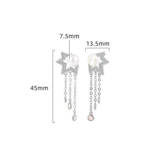 Elegant Glam Luxurious Star Tassel Drop Earrings - Sweetheart Jewel