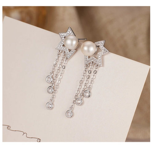 Elegant Glam Luxurious Star Tassel Drop Earrings - Sweetheart Jewel