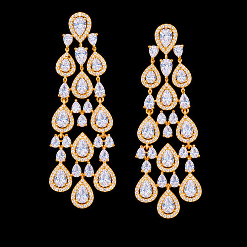 Elegant Lady Glittery Drop Earrings - Sweetheart Jewel