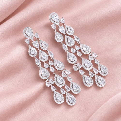 Elegant Lady Glittery Drop Earrings - Sweetheart Jewel