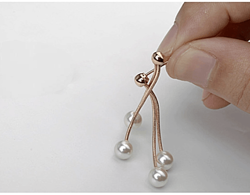 Elegant Twin Pearls Dangling Earrings - Sweetheart Jewel