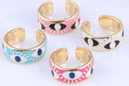 Eyes Design Gold Plated Ring - Sweetheart Jewel