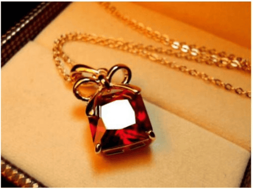 Fashion Bowknot Red Crystal Necklace - Sweetheart Jewel