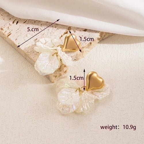 Fashion Flower & Pearl Drop Earrings - Sweetheart Jewel