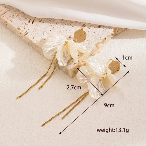 Fashion Flower & Pearl Drop Earrings - Sweetheart Jewel