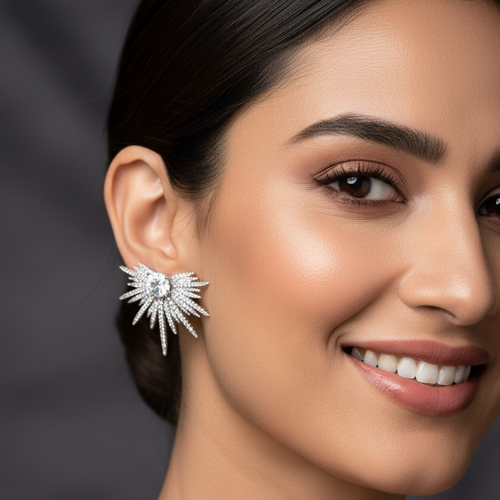 Feather Star 18k Earrings - Sweetheart Jewel