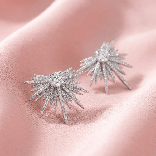 Feather Star 18k Earrings - Sweetheart Jewel