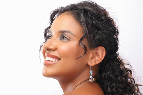 Floral Circlet Drops Earrings - Sweetheart Jewel