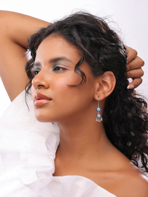 Floral Circlet Drops Earrings - Sweetheart Jewel