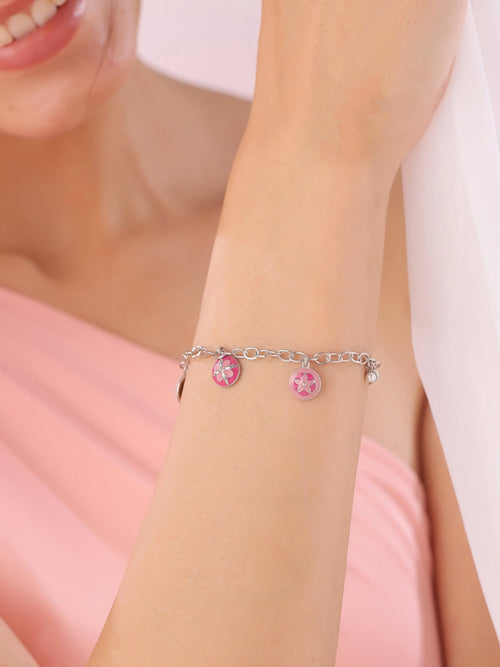 Floral Mosaic Charm Bracelet - Sweetheart Jewel