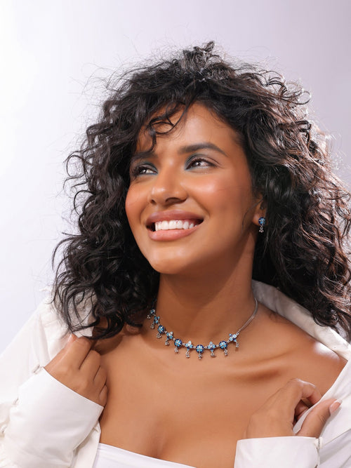 Floral Radiance Necklace and Earrings Set - Sweetheart Jewel