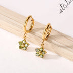 Flower Zircon Drop Earrings - Sweetheart Jewel