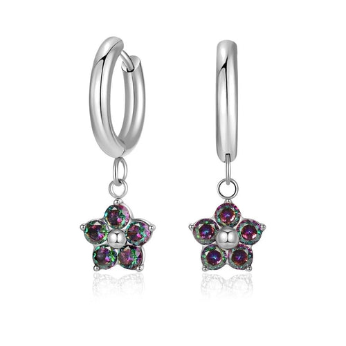 Flower Zircon Drop Earrings - Sweetheart Jewel