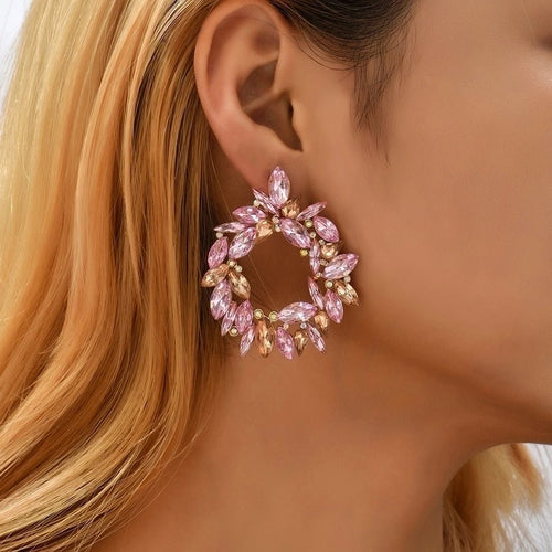 Glam Bridal Shiny Hoop Earrings - Sweetheart Jewel