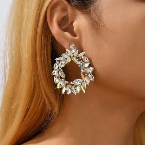 Glam Bridal Shiny Hoop Earrings - Sweetheart Jewel