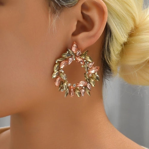 Glam Bridal Shiny Hoop Earrings - Sweetheart Jewel