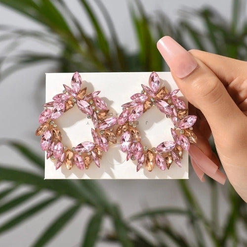 Glam Bridal Shiny Hoop Earrings - Sweetheart Jewel