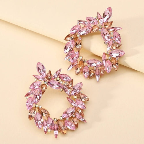 Glam Bridal Shiny Hoop Earrings - Sweetheart Jewel