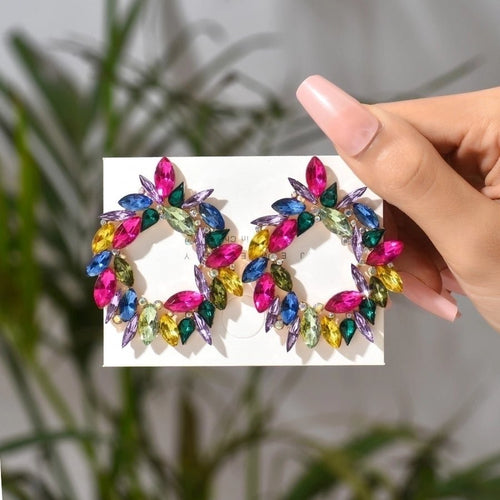 Glam Bridal Shiny Hoop Earrings - Sweetheart Jewel