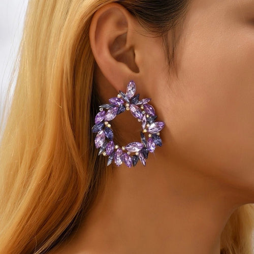 Glam Bridal Shiny Hoop Earrings - Sweetheart Jewel