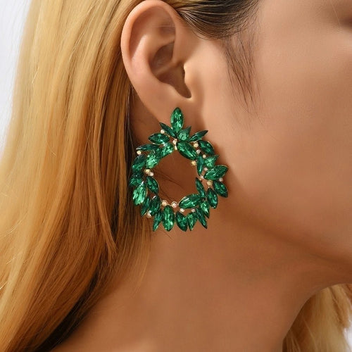 Glam Bridal Shiny Hoop Earrings - Sweetheart Jewel