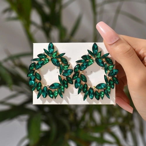 Glam Bridal Shiny Hoop Earrings - Sweetheart Jewel