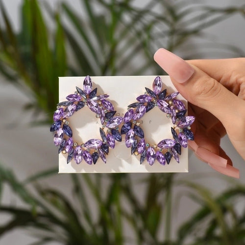 Glam Bridal Shiny Hoop Earrings - Sweetheart Jewel