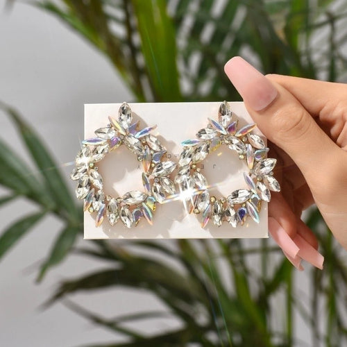 Glam Bridal Shiny Hoop Earrings - Sweetheart Jewel