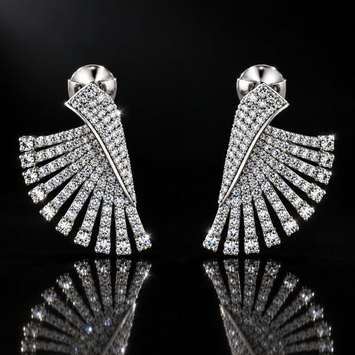 Glamour Wing Cubic Zirconia Statement Earrings - Sweetheart Jewel