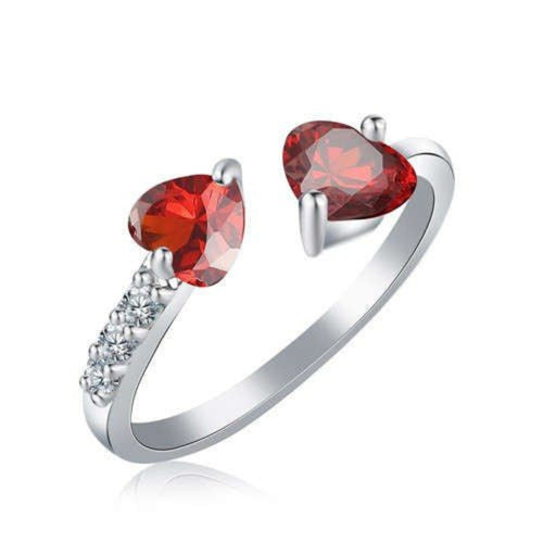 Glistening Twin Hearts Wedding / Fashion Ring - Sweetheart Jewel