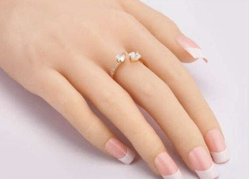 Glistening Twin Hearts Wedding / Fashion Ring - Sweetheart Jewel