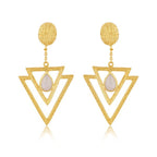 Golden Aura Moonstone Earrings - Sweetheart Jewel