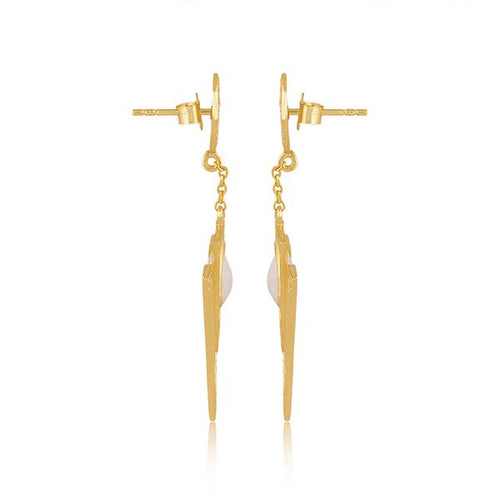 Golden Aura Moonstone Earrings - Sweetheart Jewel