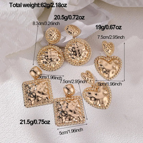 Golden Devotion Double - Heart Statement Earrings - Sweetheart Jewel