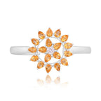 Golden Sunrise Cuff – Citrine & Cubic Zirconia Brass Bracelet - Sweetheart Jewel