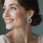 Graceful Cubic Zirconia Leaves Earring - Sweetheart Jewel