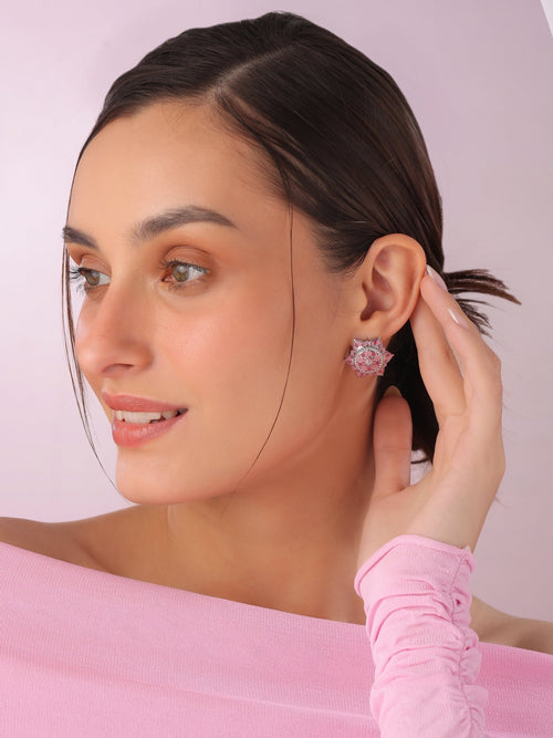 Gulabi Mahal Stud Earrings - Sweetheart Jewel