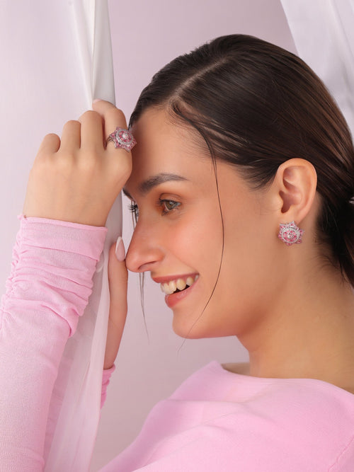 Gulabi Mahal Stud Earrings - Sweetheart Jewel