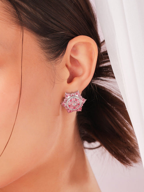 Gulabi Mahal Stud Earrings - Sweetheart Jewel