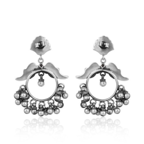 Heritage Halo Silver Oxidized Earrings - Sweetheart Jewel
