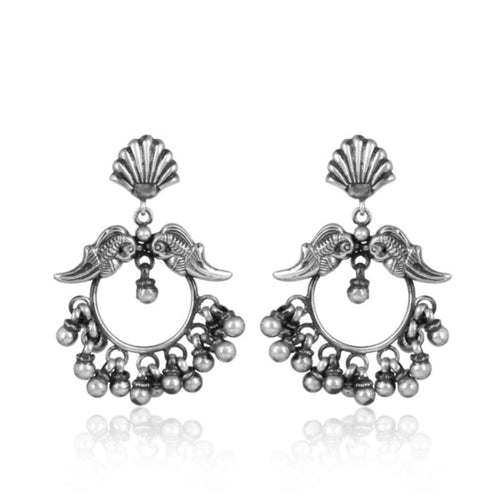 Heritage Halo Silver Oxidized Earrings - Sweetheart Jewel