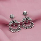 Heritage Halo Silver Oxidized Earrings - Sweetheart Jewel