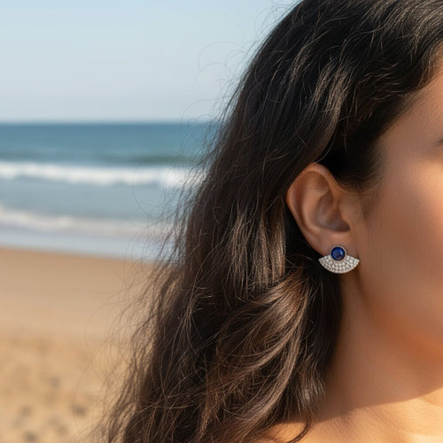 Lapis Luxe Silver Earrings - Sweetheart Jewel