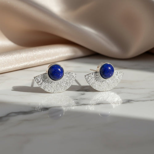 Lapis Luxe Silver Earrings - Sweetheart Jewel