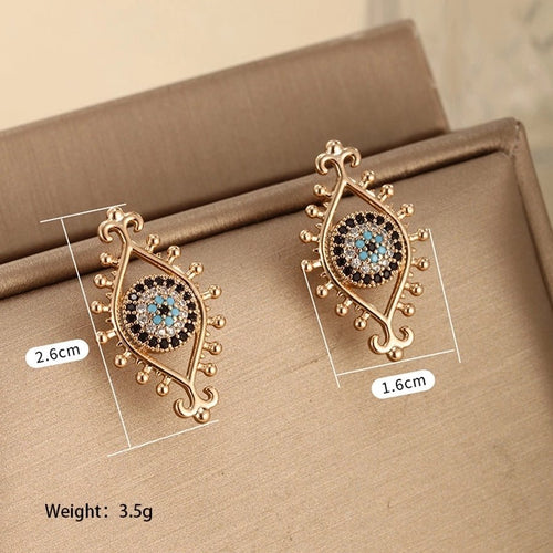 Love Blue & Demon Black Eyes Stylish Ear Studs - Sweetheart Jewel