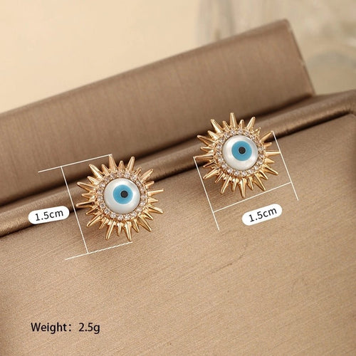 Love Blue & Demon Black Eyes Stylish Ear Studs - Sweetheart Jewel