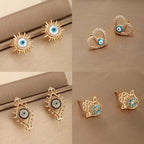Love Blue & Demon Black Eyes Stylish Ear Studs - Sweetheart Jewel
